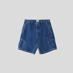 Obey || Bigwig Baggy Denim Cargo Short - Stone Wash Indigo