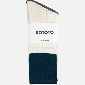 ORGANIC COTTON DOUBLE NAVY/OFF WHITE