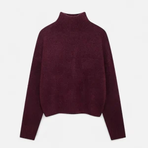 Pull vintage à col roulé pour femme