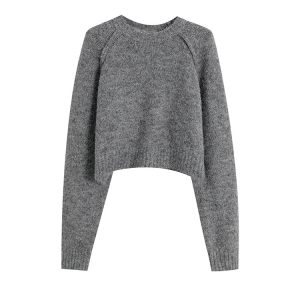 Pull à col rond décontracté style français