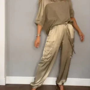 Ensemble Deux Pièces Femme en Satin Doux