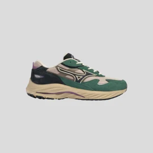 Mizuno || Wave Rider B - Green/purple/Cream