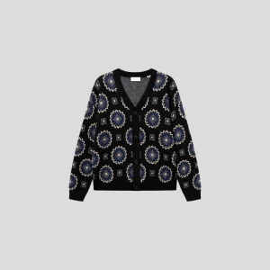 Les Deux || Aro Paisley Cardigan - Black/ Blueprint