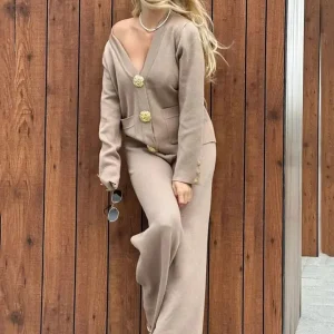 Ensemble Cardigan Décontracté et Pantalon