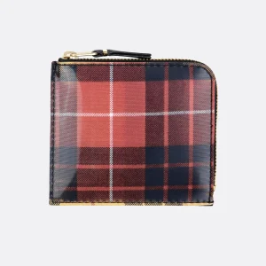 LENTICULAR TARTAN ZIP AROUND WALLET RED/YELLOW