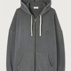 American Vintage || Izubird - Sweat Capuche Zippe - Ardoise Vintage