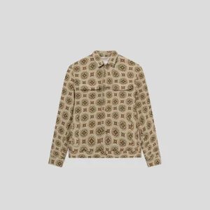 Les Deux || Nash Jacquard Jacket - Light Desert Sand/ Cherrywood