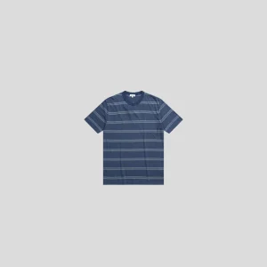 Norse Projects || Johannes Sunbleached Stripe - Calcite Blue
