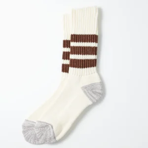 Coarse ribbed oldschool crew socks Brown
