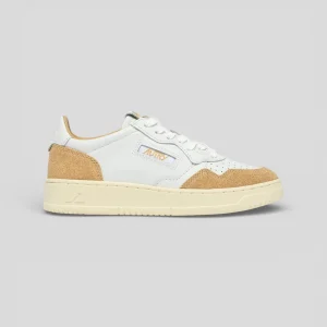 Autry || Medalist Low Wom PK02 - Gold Paillette/ White Ecru
