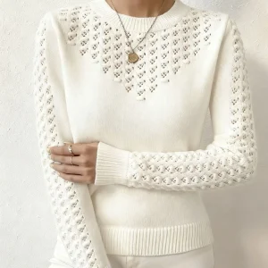 Pull tricoté ajourée élégante