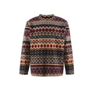 Jacquard Knit Crew Neck
