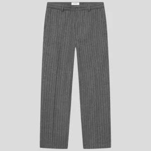 Les Deux || Como Pinstripe Mouliné Slacks - Grey Melange