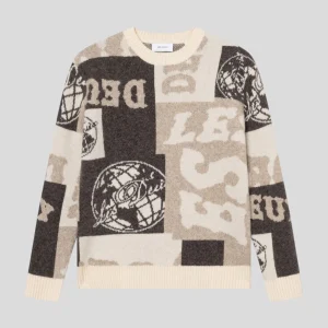 Les Deux || Globe Crewneck Knit - Dark Sand