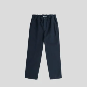 Norse projects || Ezra Relaxed Cotton Linen Trousers - Dark Navy