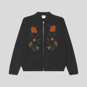 Obey || Floral Zip Cardigan - Black