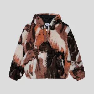 Obey || Horses Sherpa Jacket - Brown Multi